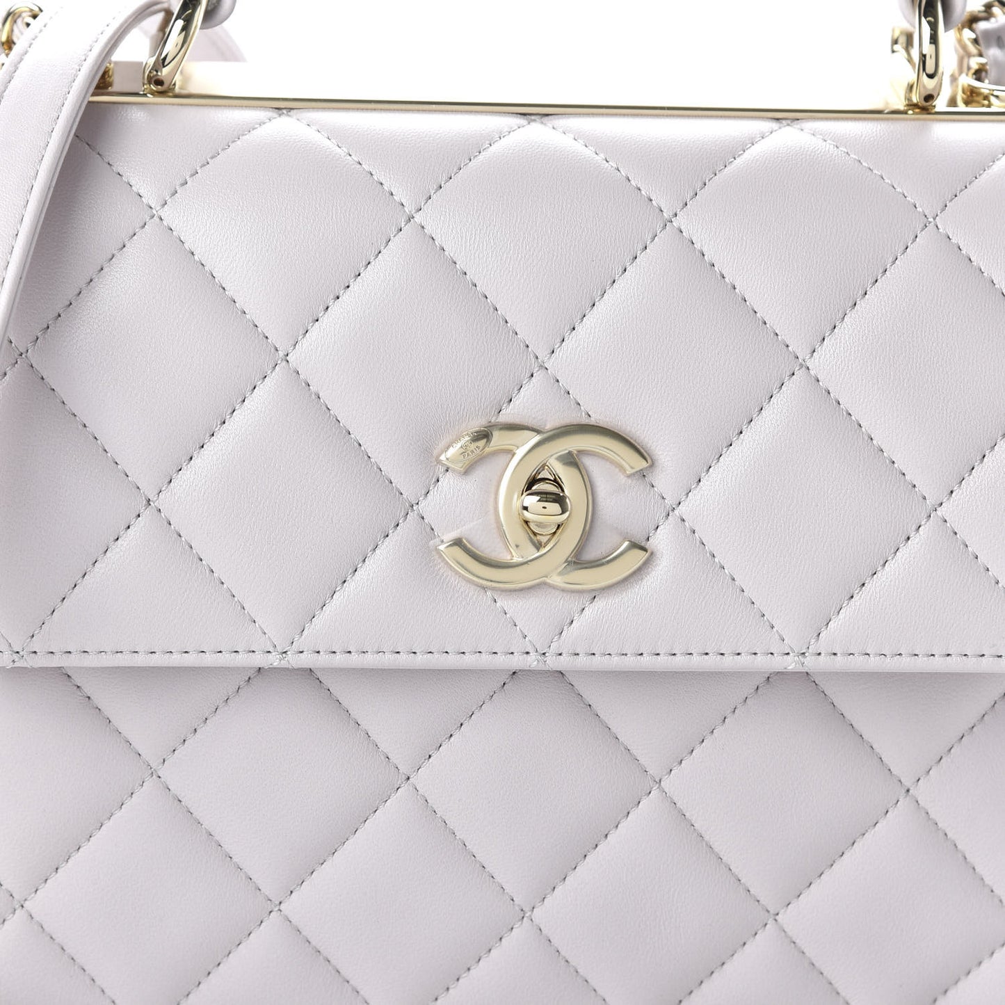 Lambskin Quilted Small Trendy CC Flap Dual Handle Bag Lilas Lilac