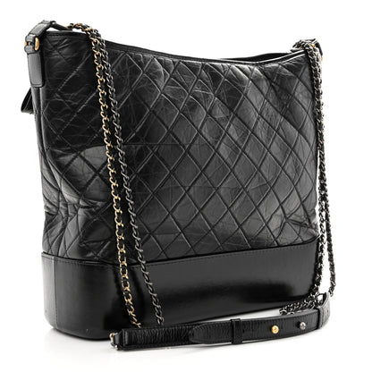 Chanel Aged Calfskin Quilted Maxi Gabrielle Hobo Black 3 of 12