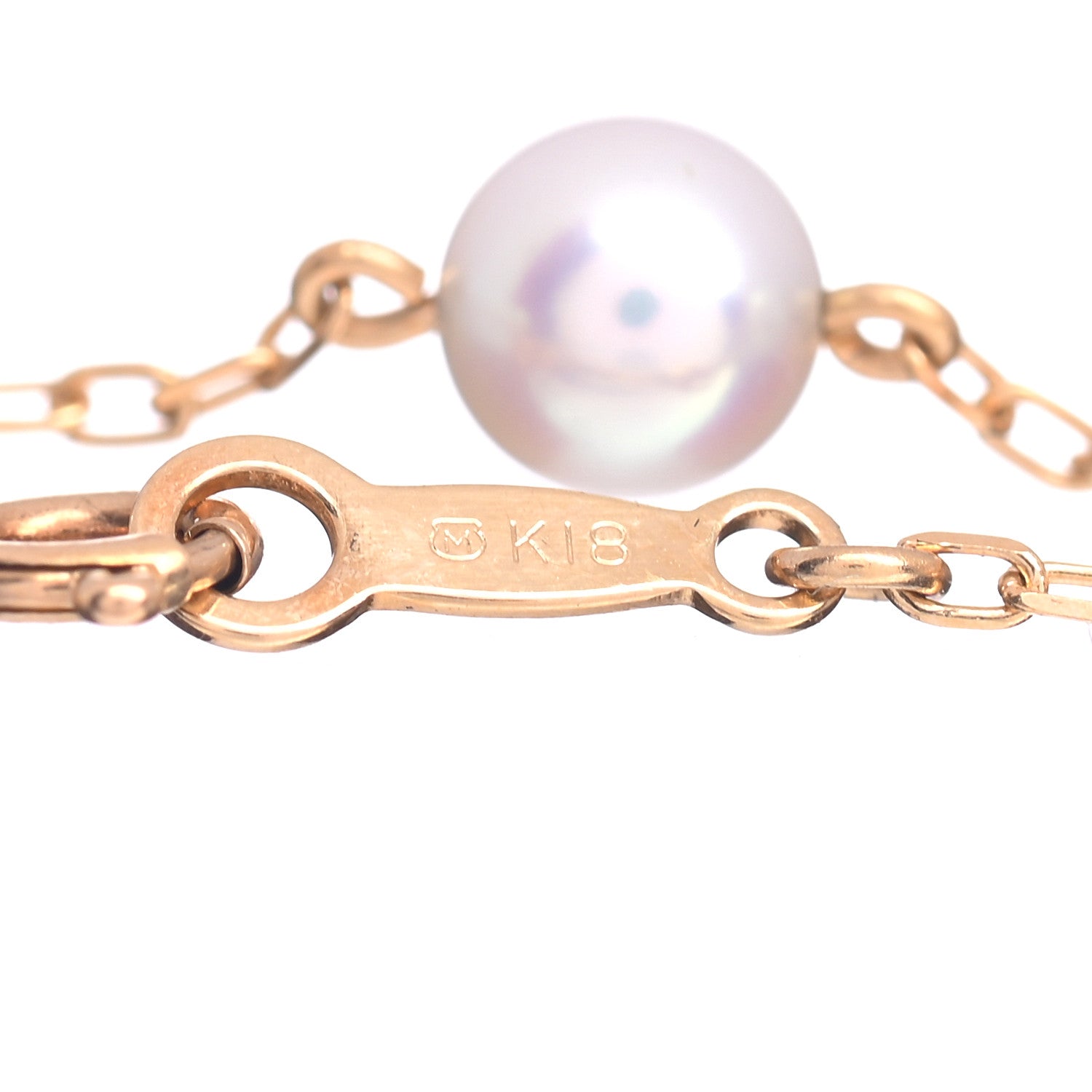 Mikimoto 18K Yellow Gold Akoya Pearl 5mm Station Bracelet 4 of 4