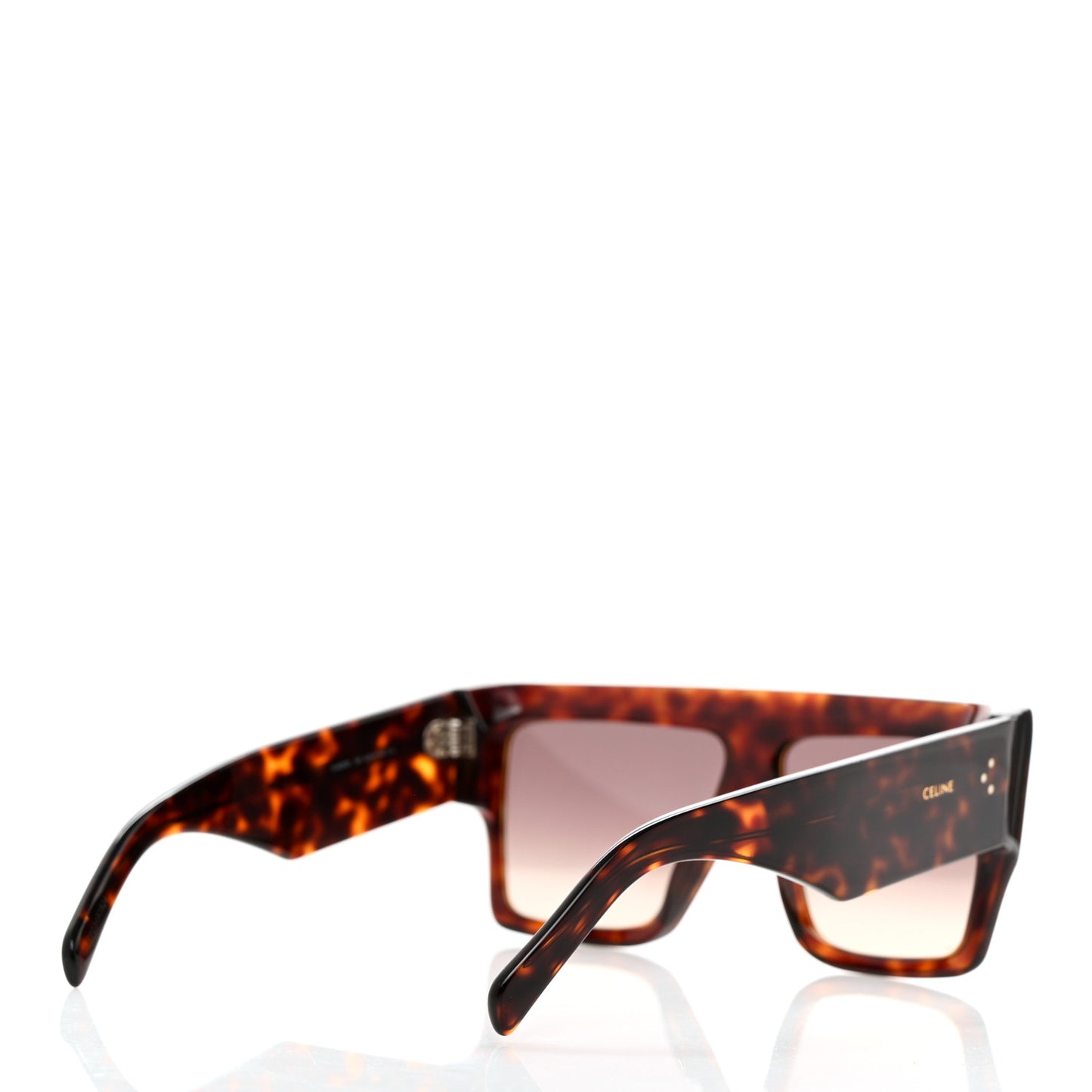 Acetate Flat Top Rectangular Sunglasses CL400921 Dark Havana