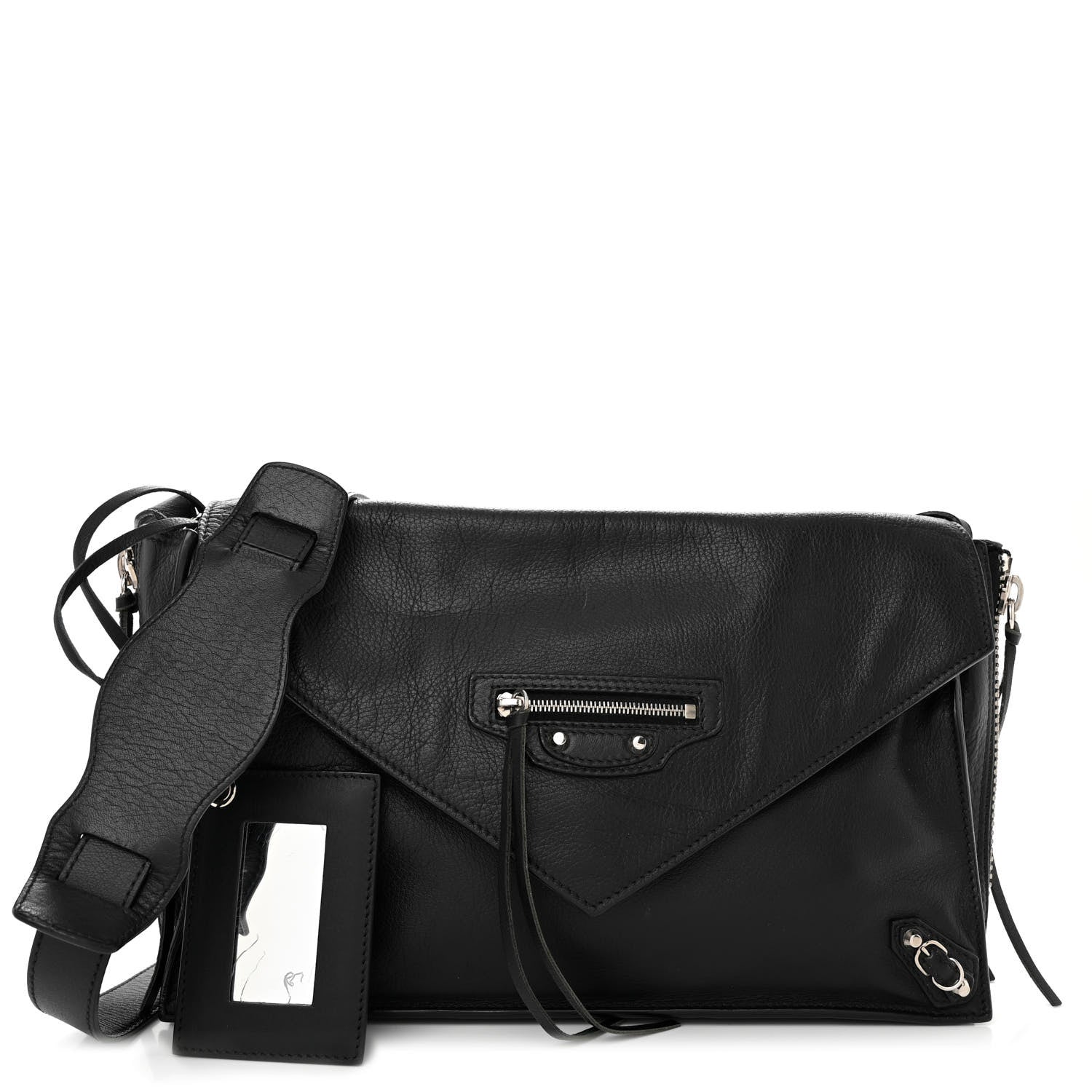 Balenciaga Calfskin Papier Sight Shoulder Bag Black 1 of 11