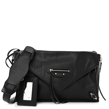 Balenciaga Calfskin Papier Sight Shoulder Bag Black 1 of 11