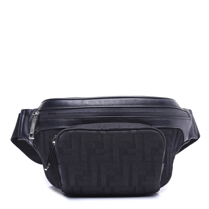 Fendi Neoprene Mesh Vitello Grace FF Pocket Belt Bag Black 1 of 11