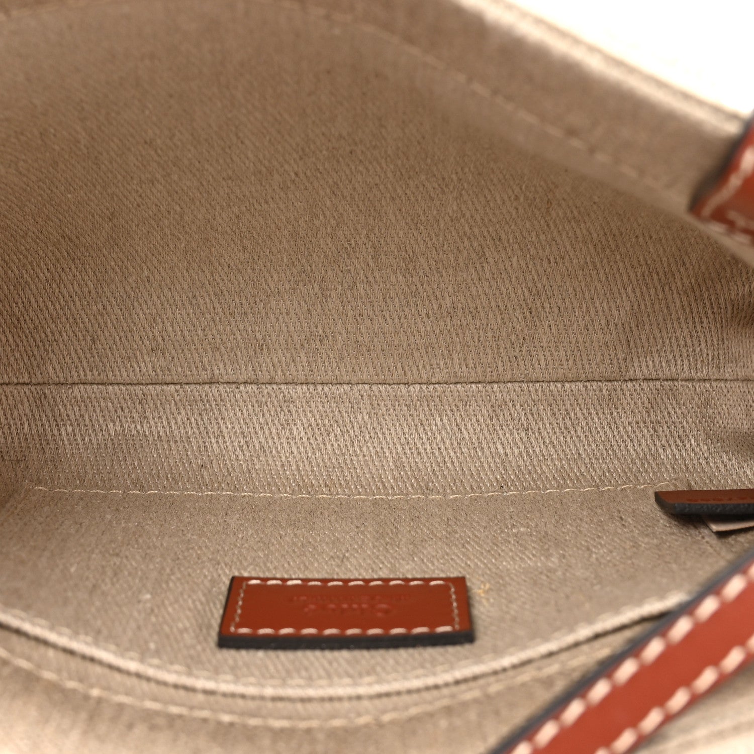 Chloe Cotton Calfskin Mini Woody Ribbon Tote White Brown 5 of 10