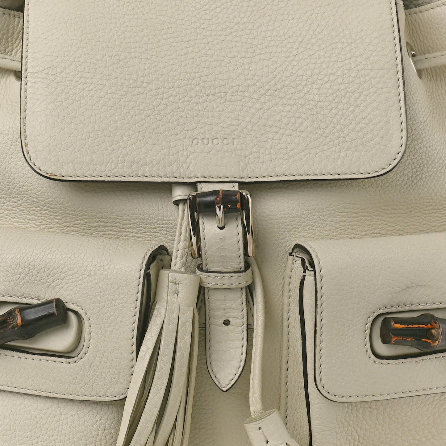 Cellarius Calfskin Medium Bamboo Backpack Mystic White