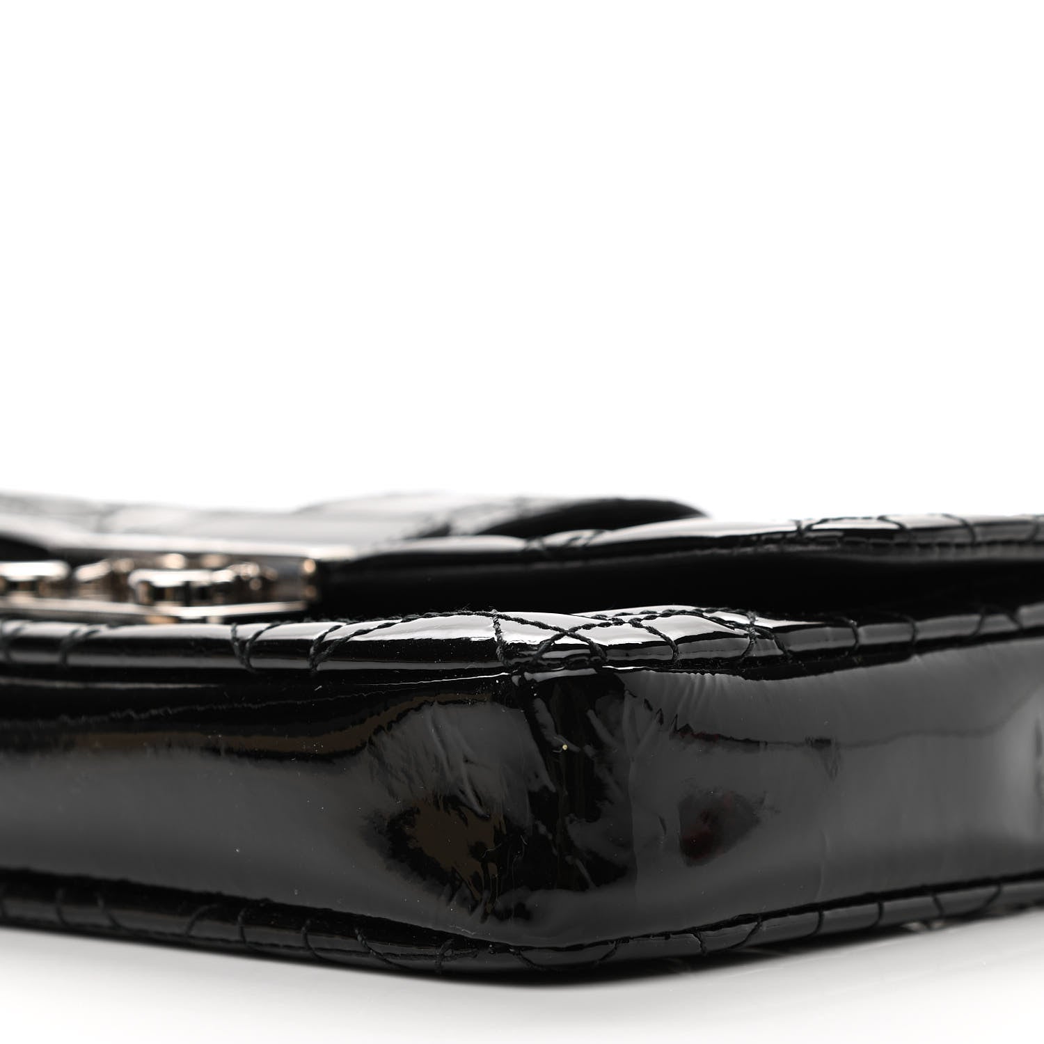Christian Dior Patent Cannage New Lock Pouch Black 5 of 11