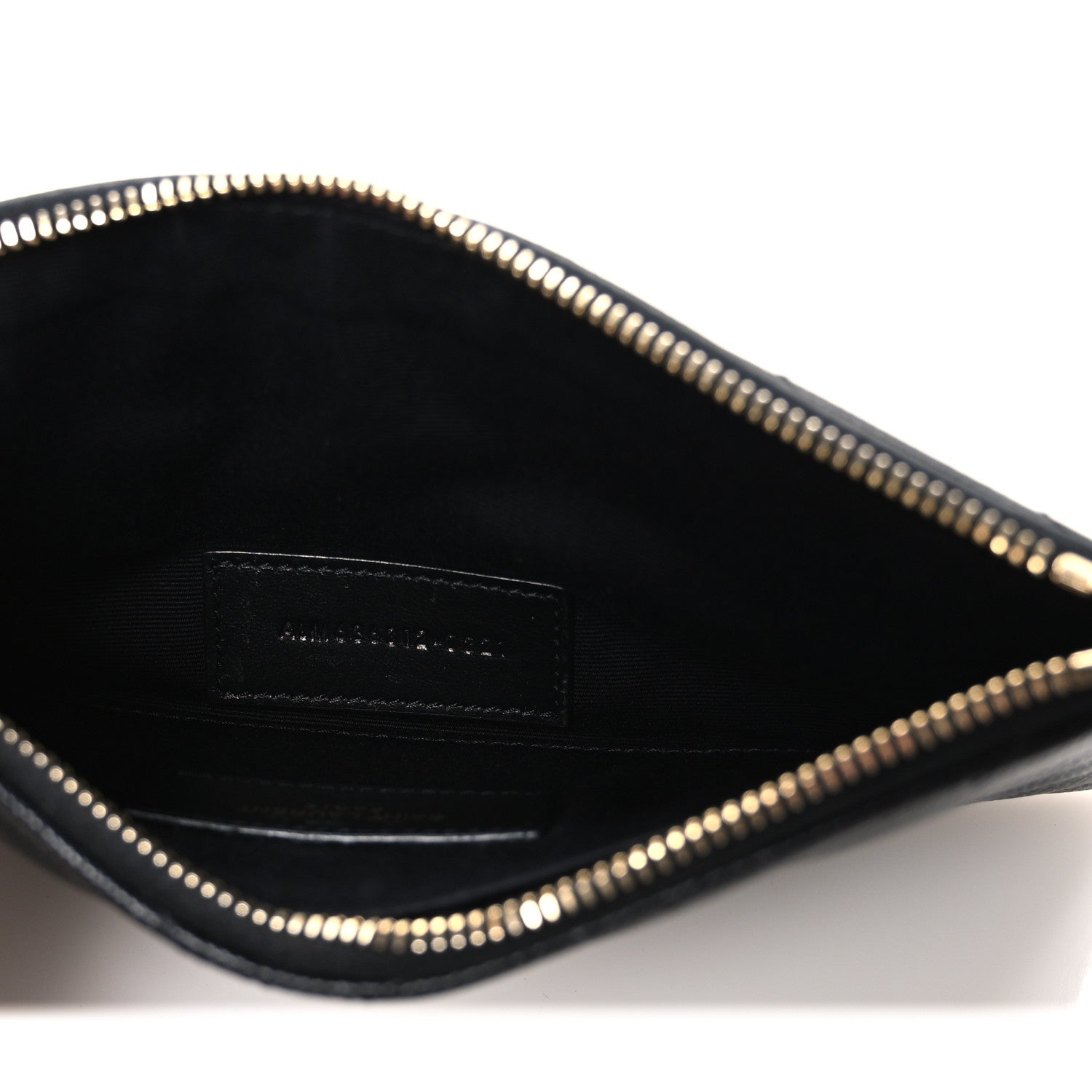 Saint Laurent Grain De Poudre Chevron Monogram Bill Pouch Black 5 of 7