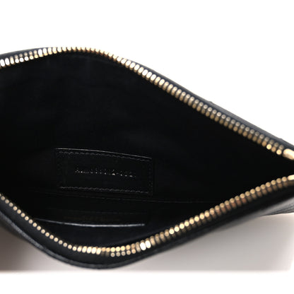 Saint Laurent Grain De Poudre Chevron Monogram Bill Pouch Black 5 of 7