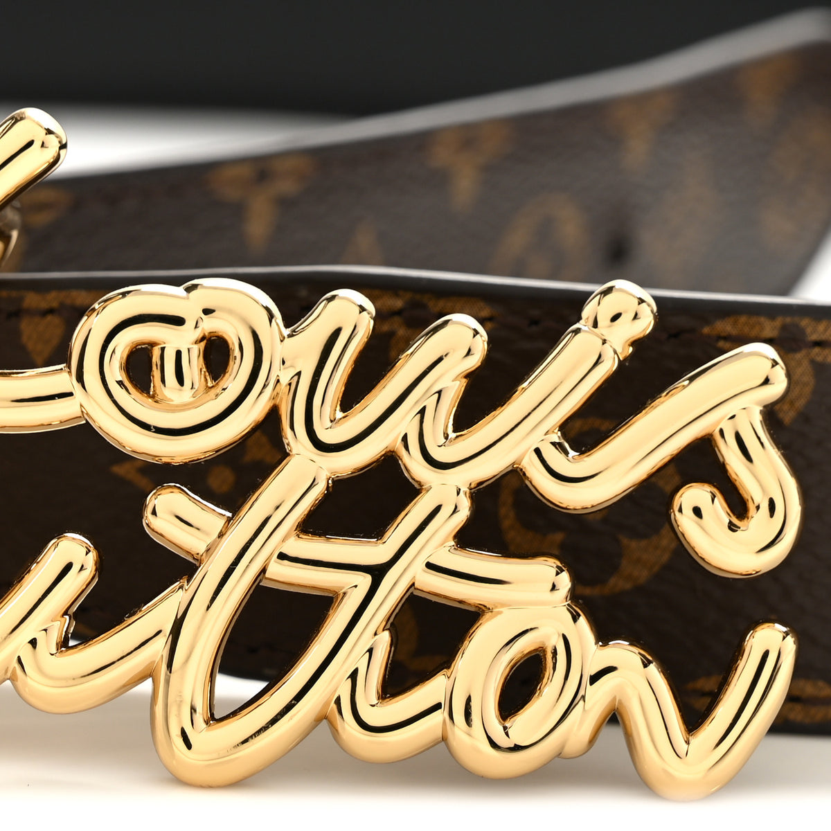 Monogram LV Script 30mm Reversible Belt 80 32 Black