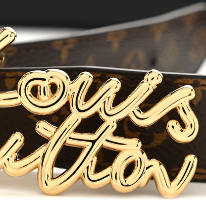 Louis Vuitton Monogram LV Script 30mm Reversible Belt 80 32 Black 6 of 6