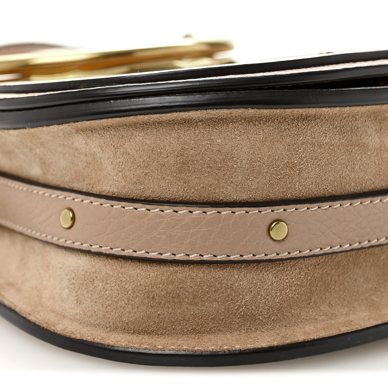 Chloe Calfskin Suede Small Nile Bracelet Bag Biscotti Beige 9 of 11