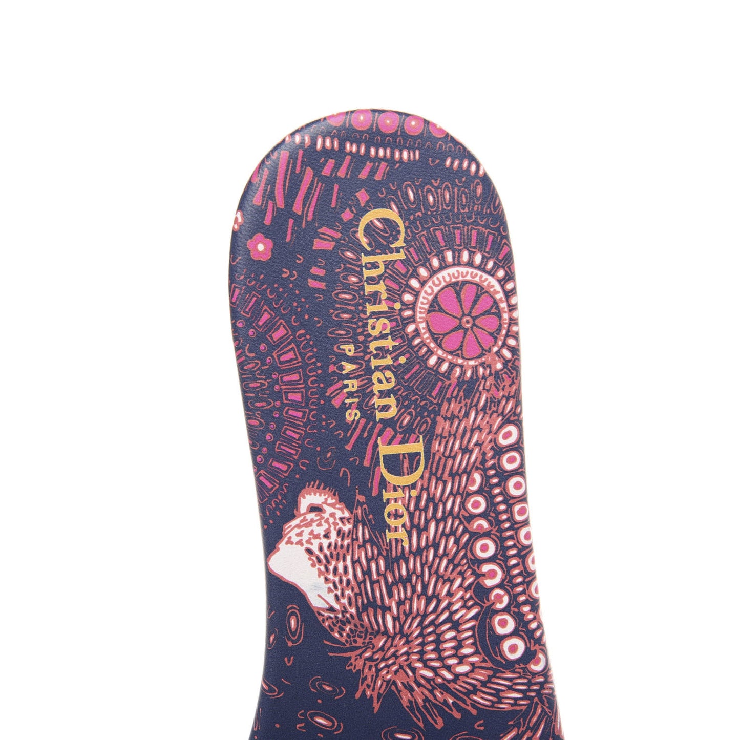 Canvas Embroidered Animals Dway Mules Slide Sandals 37 Deep Blue Fuchsia