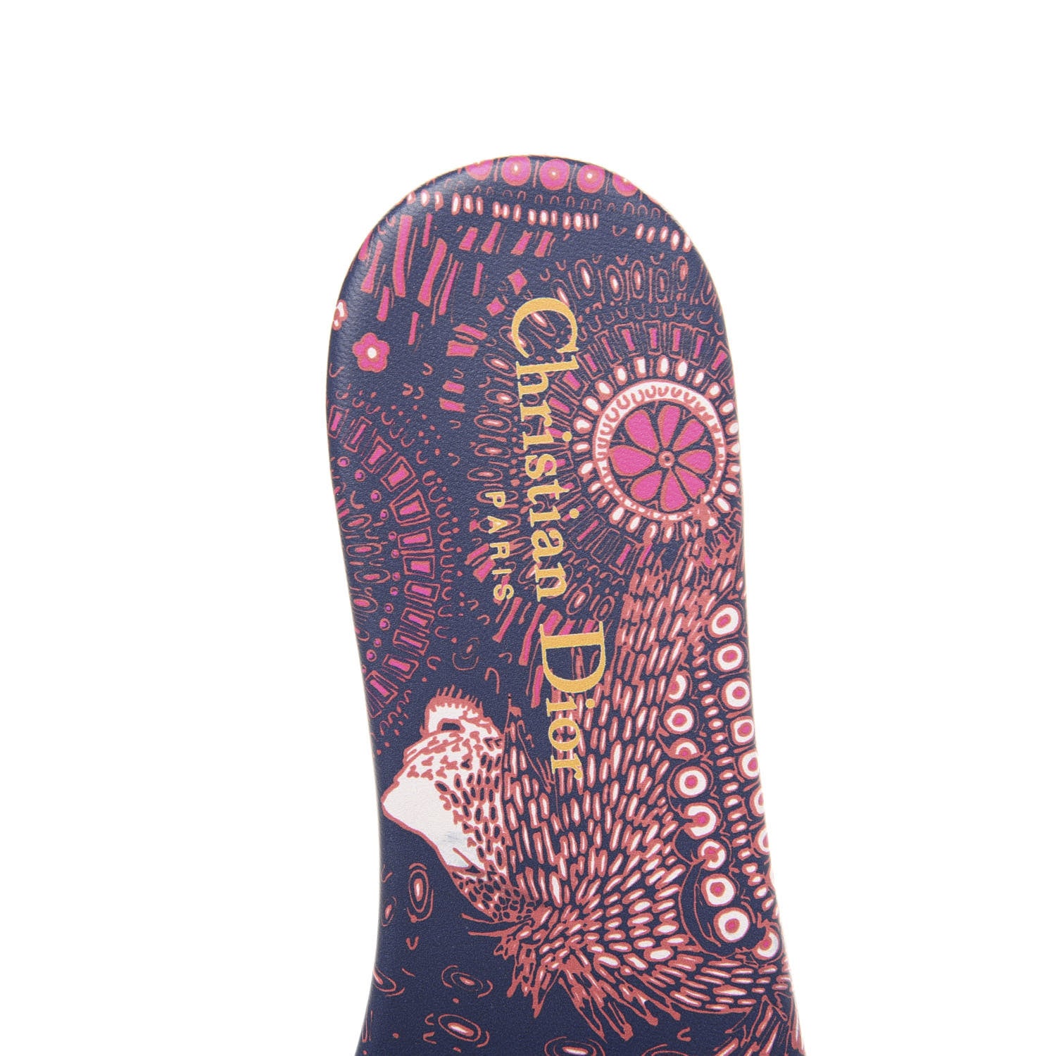 Christian Dior Canvas Embroidered Animals Dway Mules Slide Sandals 37 Deep Blue Fuchsia 6 of 9