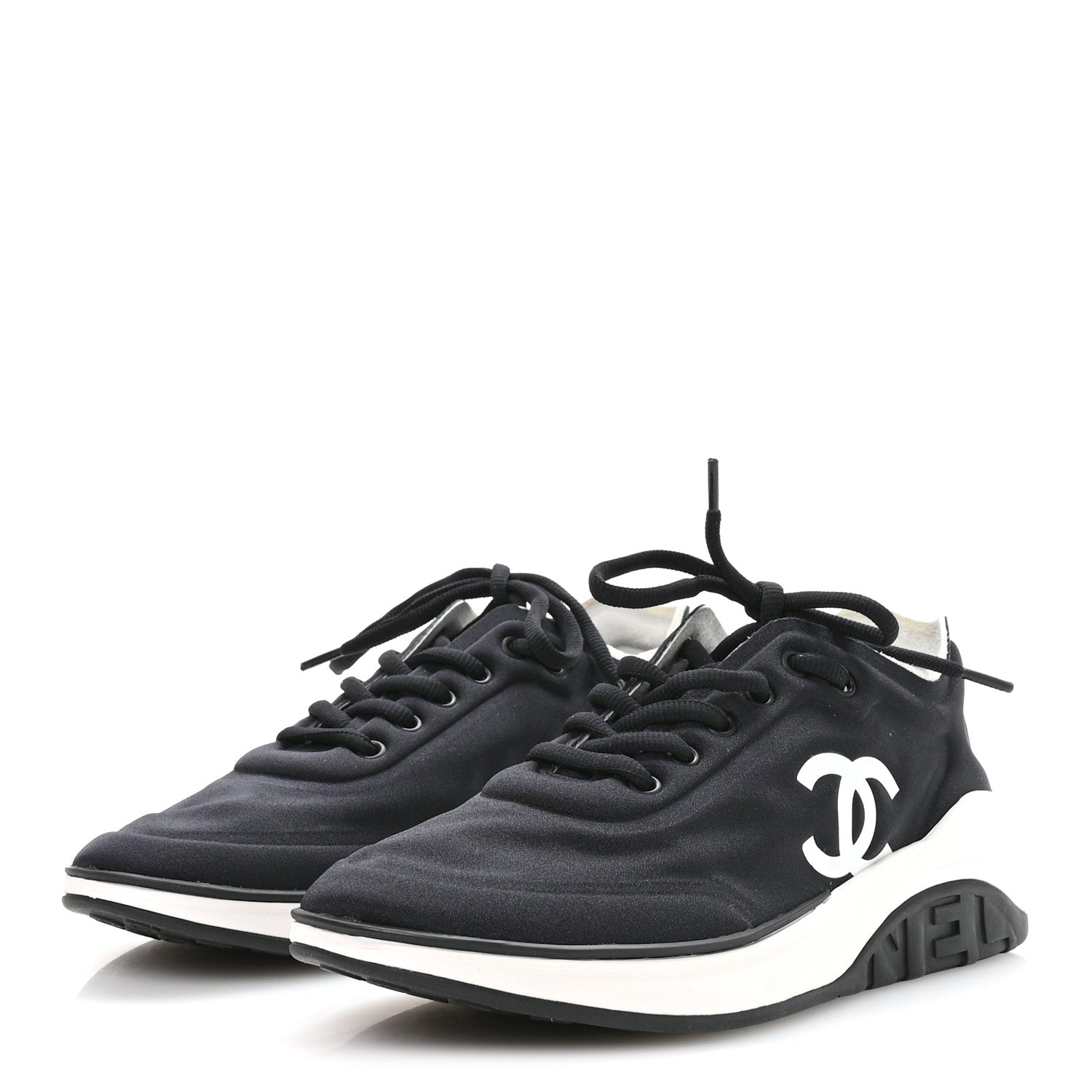 Chanel Lycra CC Sneakers 40.5 Black 4 of 7