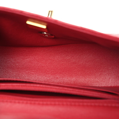 Chanel Lambskin Quilted Mini Top Handle Rectangular Flap Red 5 of 16