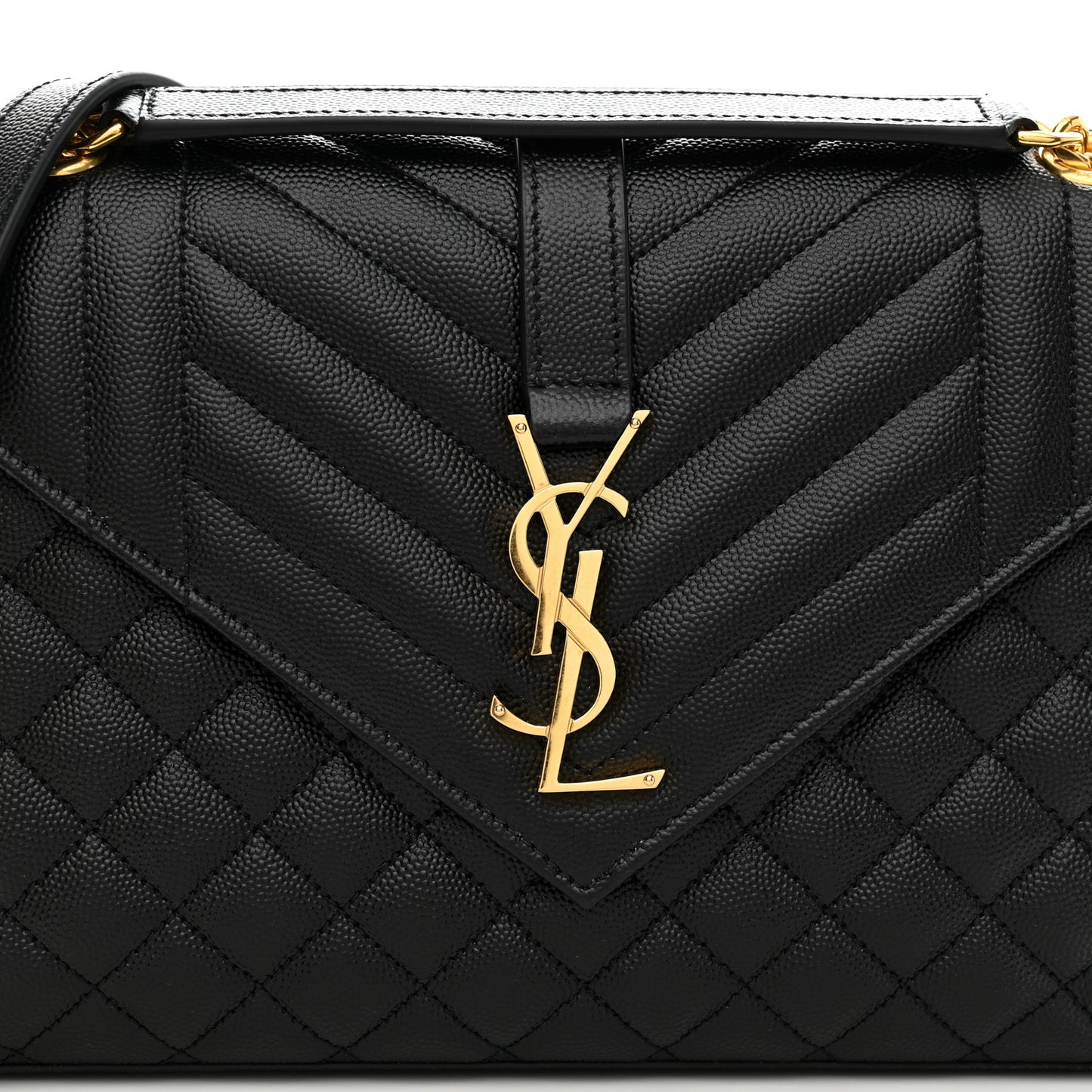 Grain De Poudre Textured Mixed Matelasse Triquilt Medium Monogram Satchel Black