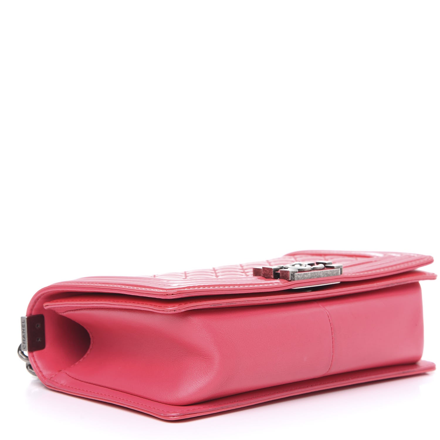 Chanel Patent Calfskin Enamel Quilted Medium Boy Flap Pink 4 of 17