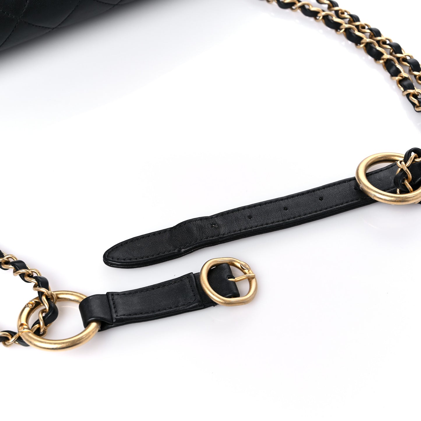 Lambskin Quilted All About Chains Waist Belt Bag Black