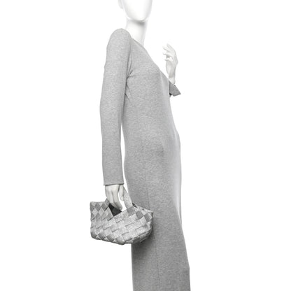 Bottega Veneta Webbing Maxi Intrecciato Mini Cassette Tote Silver 2 of 13