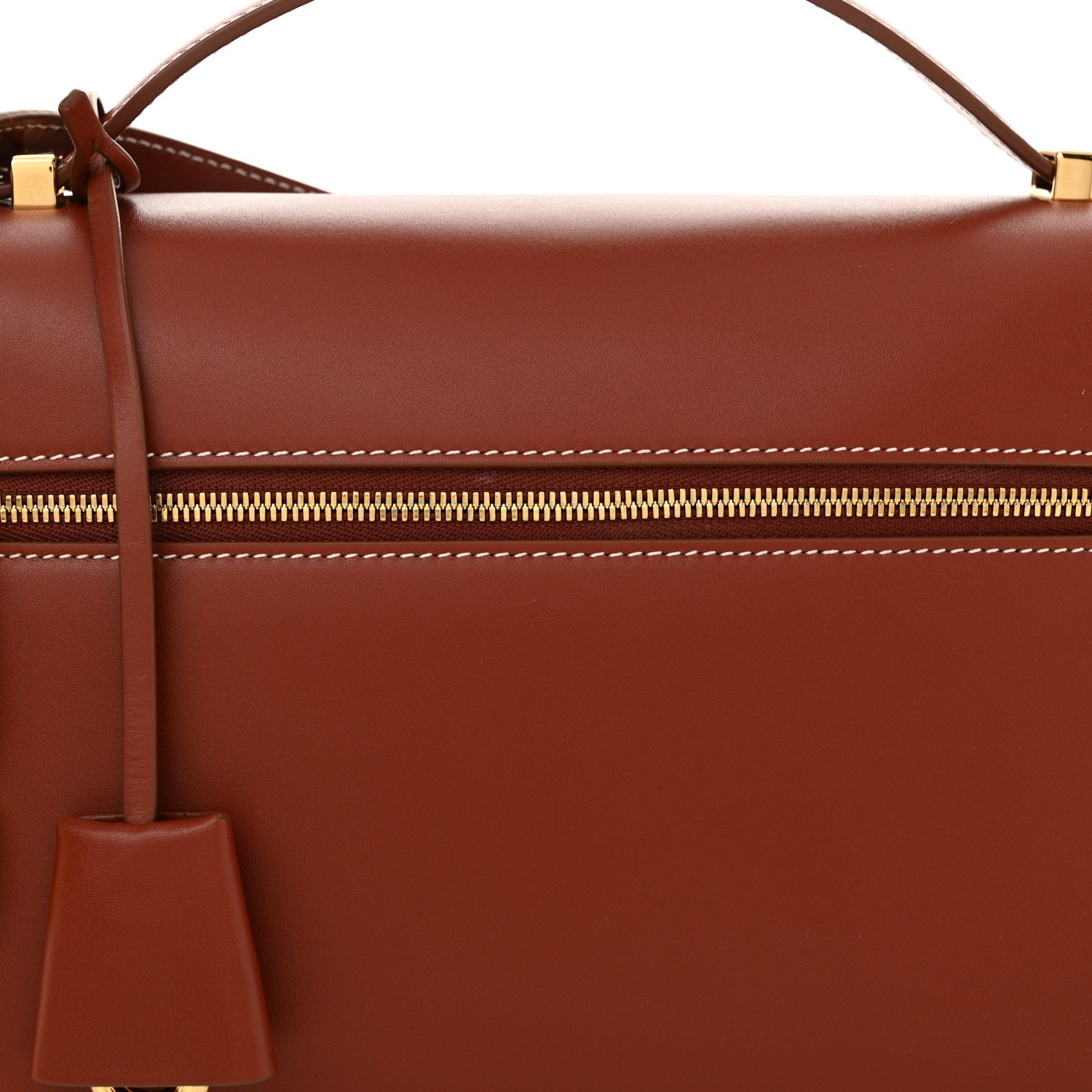 Loro Piana Saddle Calfskin Extra Bag L27 Deep Kummel 7 of 10