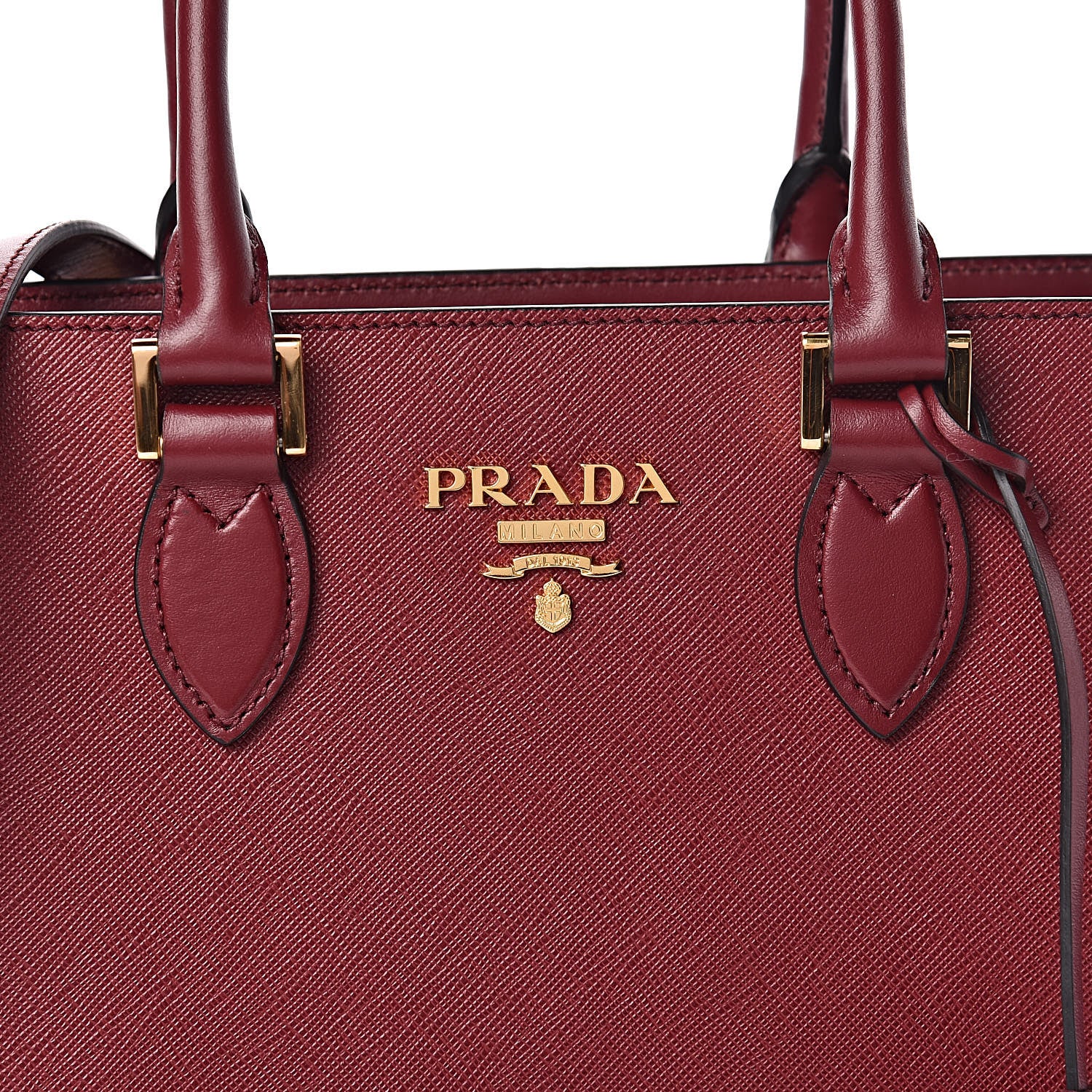 Prada Saffiano Soft Calfskin Small Zippered Tote Cerise 9 of 9