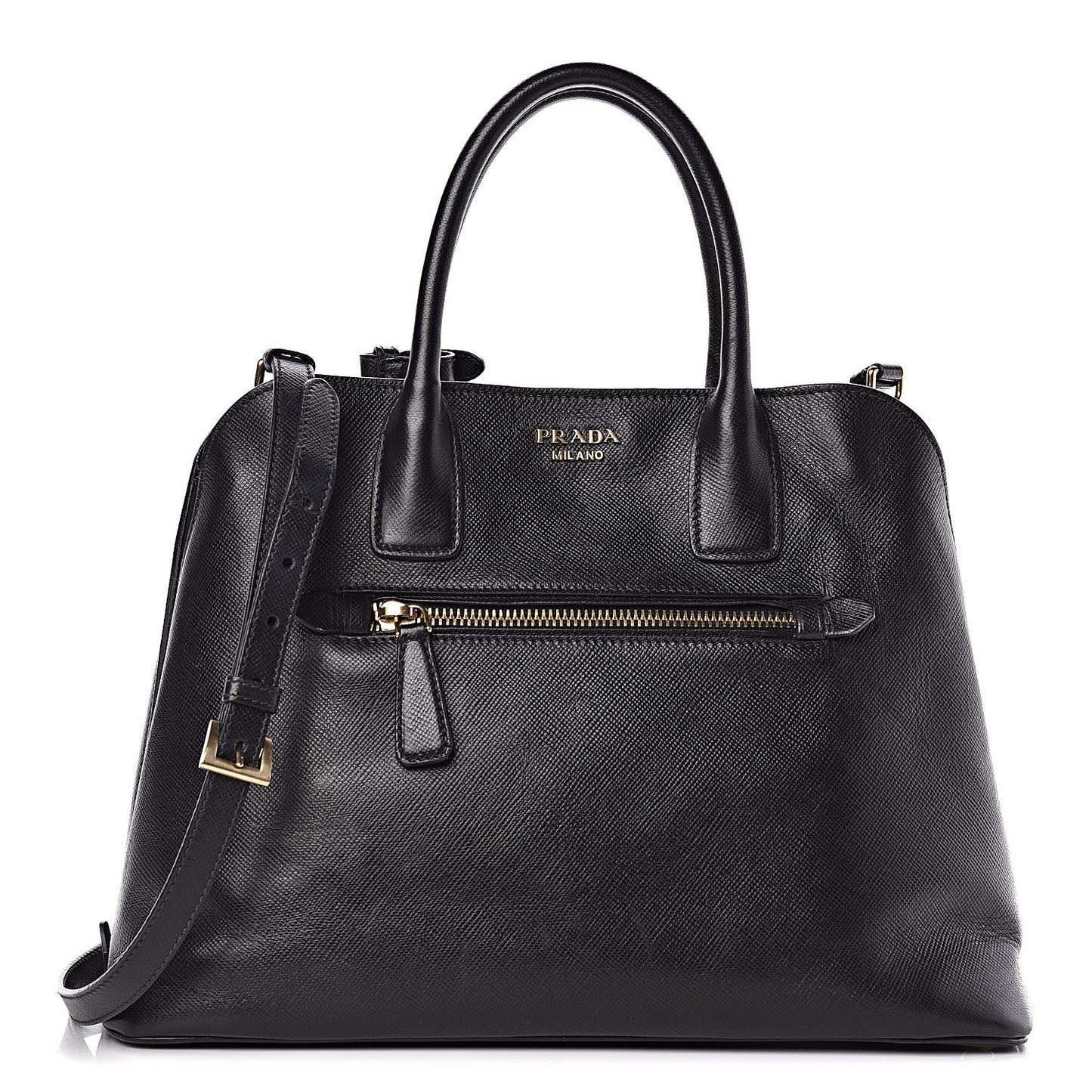 Saffiano Cuir Open Promenade Tote Black