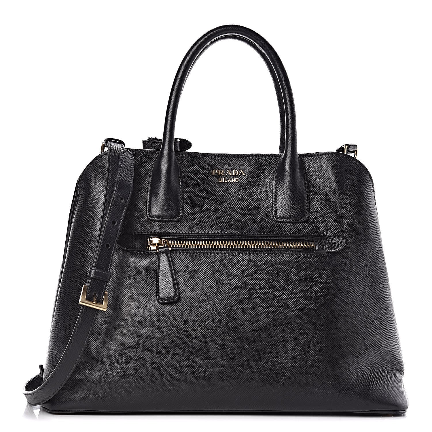 Prada Saffiano Cuir Open Promenade Tote Black 1 of 19