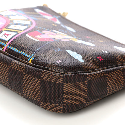 Louis Vuitton Damier Ebene 2020 Christmas Animation Big Wheel Mini Pochette Accessories Rose Ballerine 6 of 11