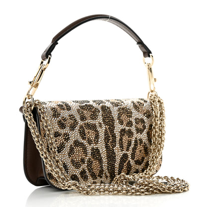 Valentino Garavani Crystal Leopard Embroidered Vlogo Small Loco Shoulder Bag Multicolor Teak Brown 3 of 9