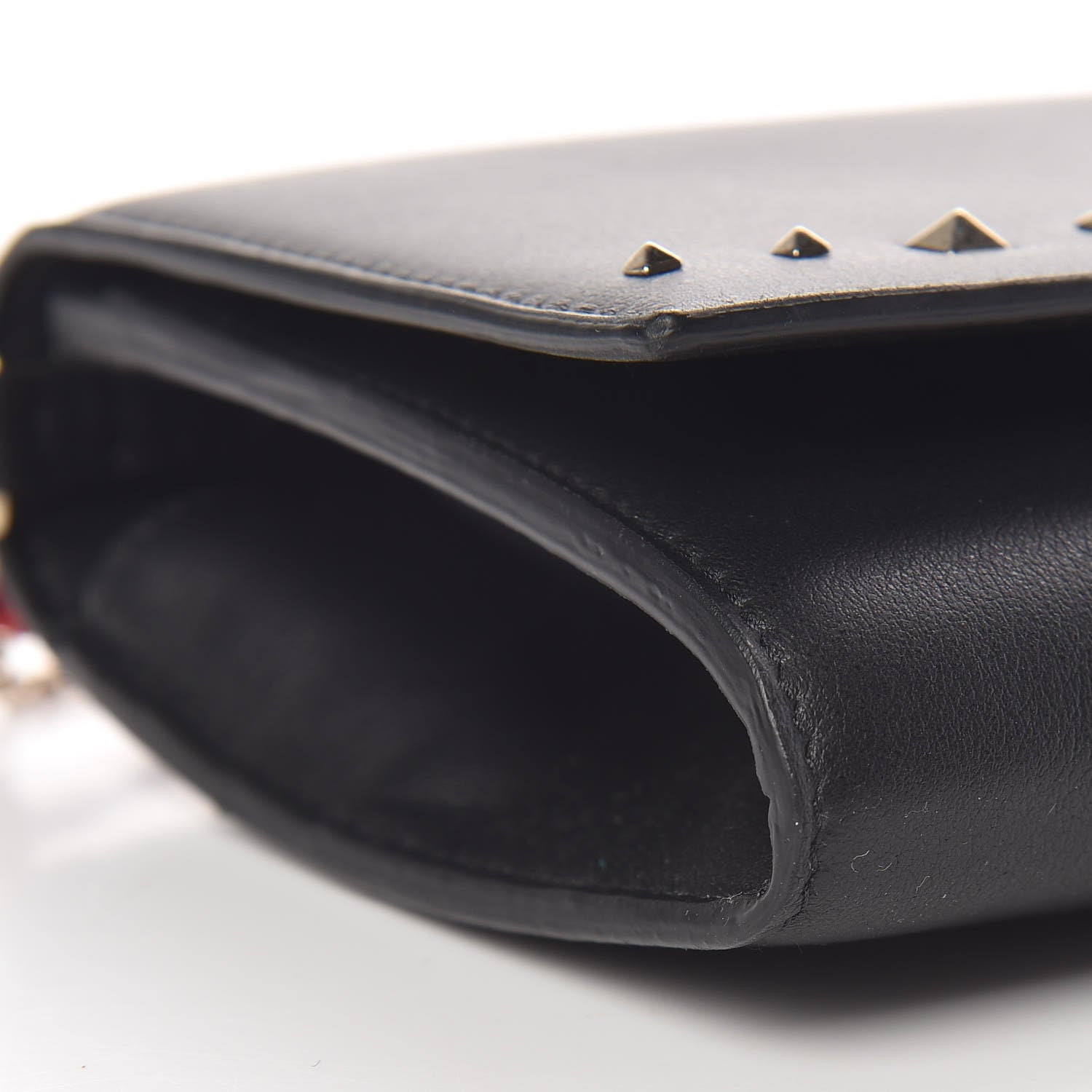 Valentino Garavani Vitello Rockstud Crossbody Wallet on Chain Black 10 of 11
