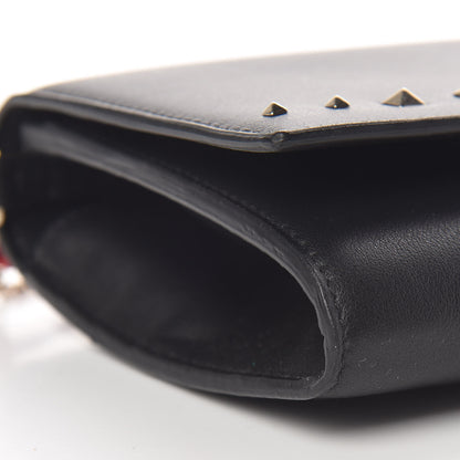 Valentino Garavani Vitello Rockstud Crossbody Wallet on Chain Black 10 of 11