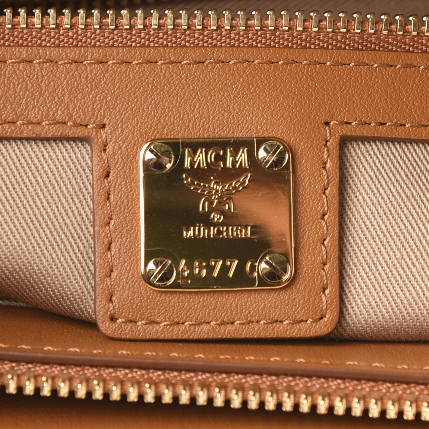 Calfskin Ottomar Monogram Medium Klara Top Zip Tote Cognac