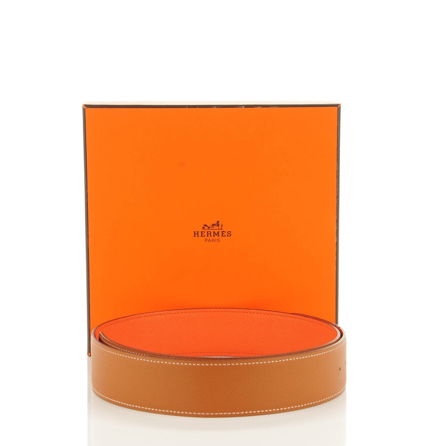 Hermes Epsom Reversible 42mm Belt 85 Gold Orange 5 of 5