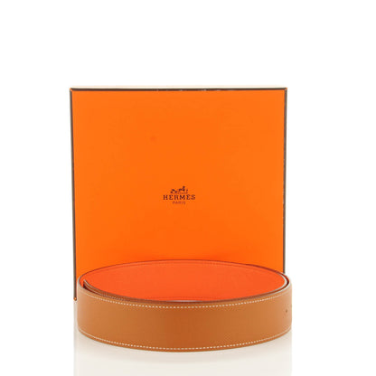 Hermes Epsom Reversible 42mm Belt 85 Gold Orange 5 of 5