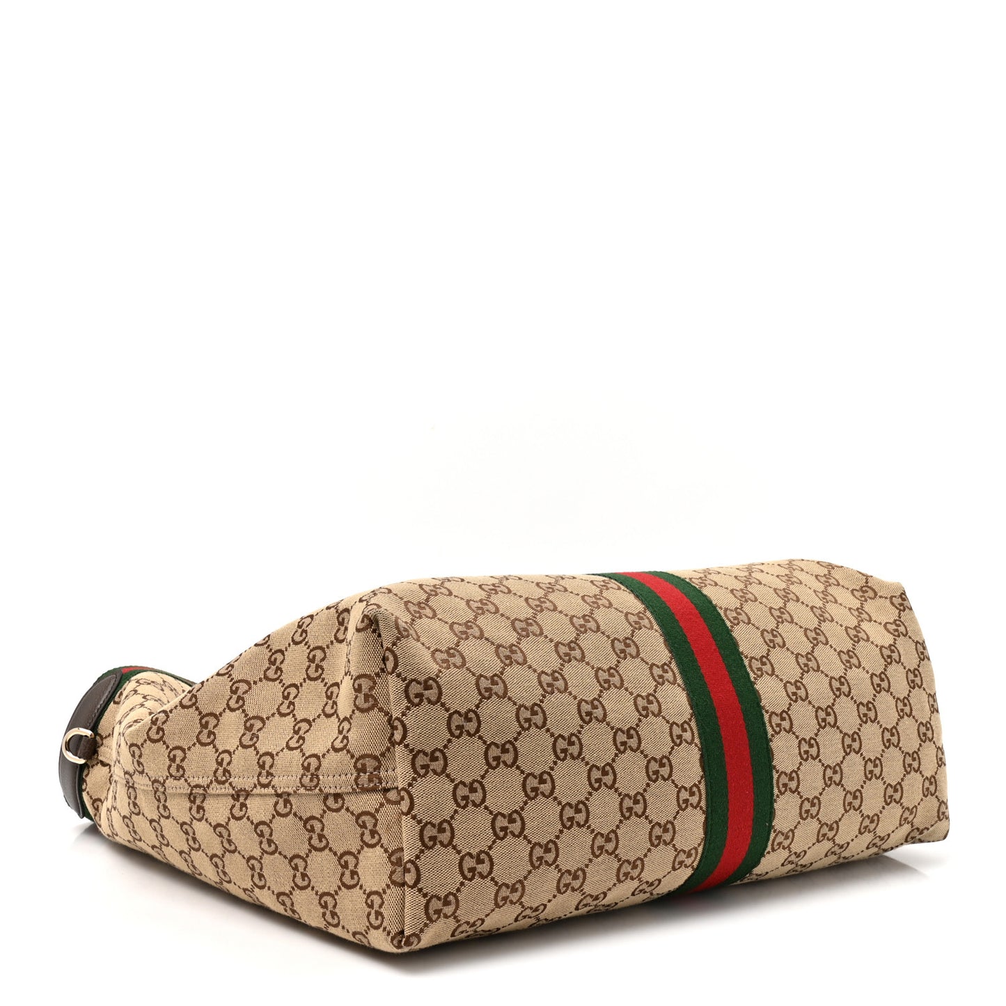 GG Monogram Web Large Giglio Tote Beige Brown