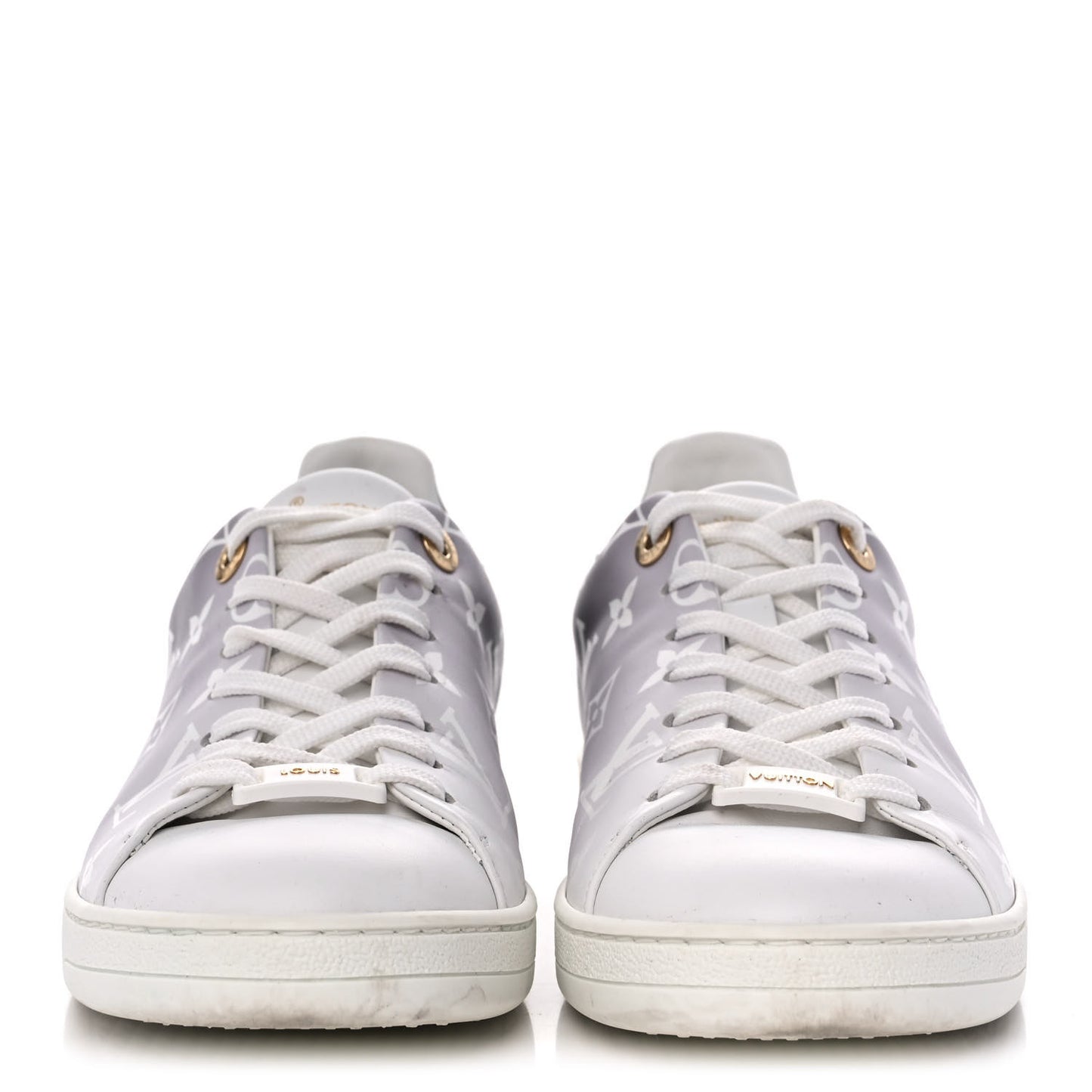 Calfskin Monogram Frontrow Sneakers 38.5 White Black