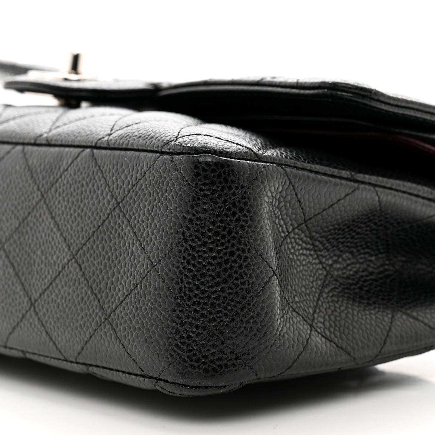 Caviar Quilted Medium Double Flap Black