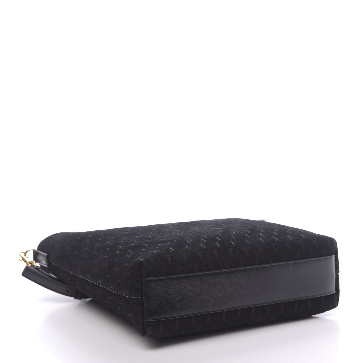 Suede Monogram Embossed Toy Shopping Bag Black