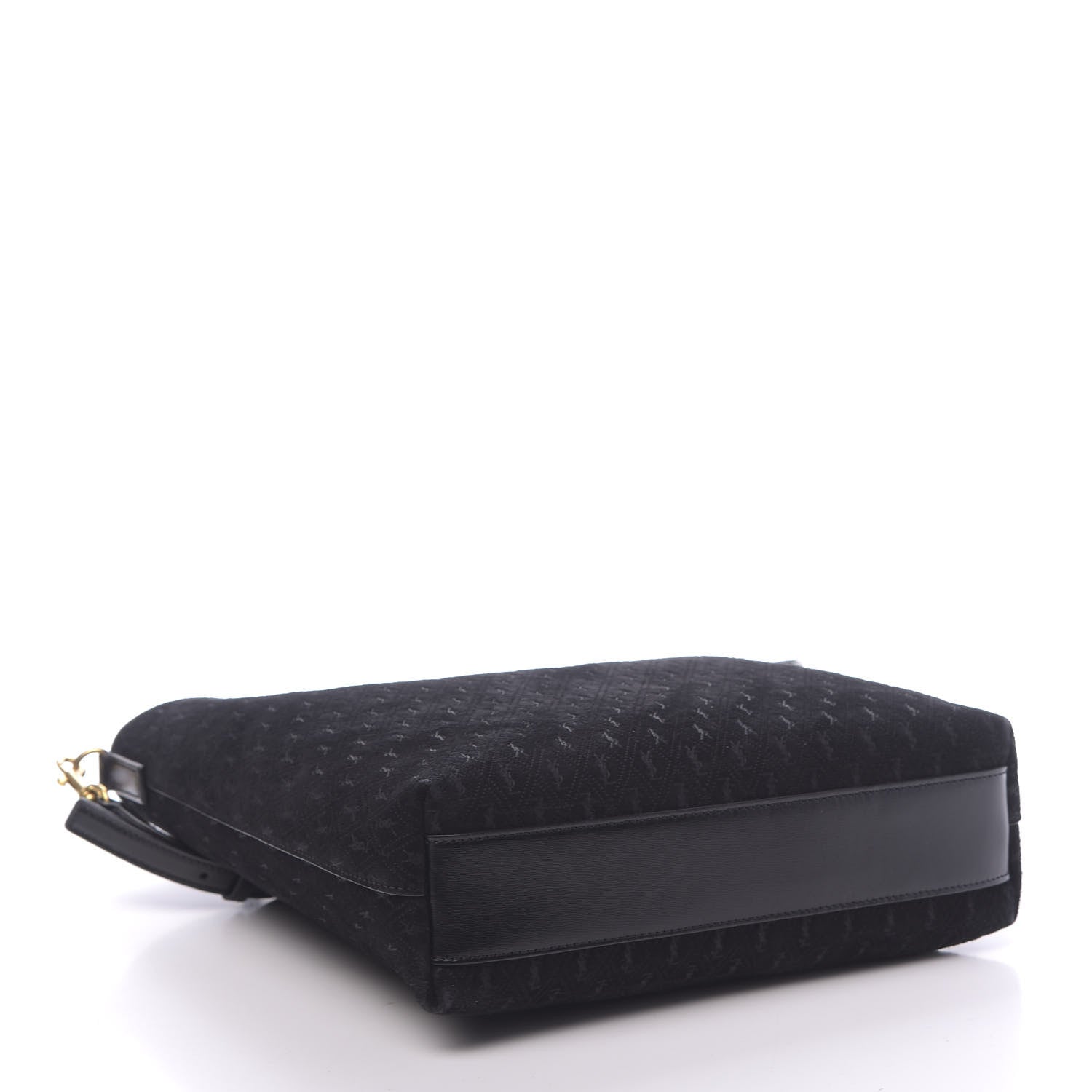 Saint Laurent Suede Monogram Embossed Toy Shopping Bag Black 4 of 9