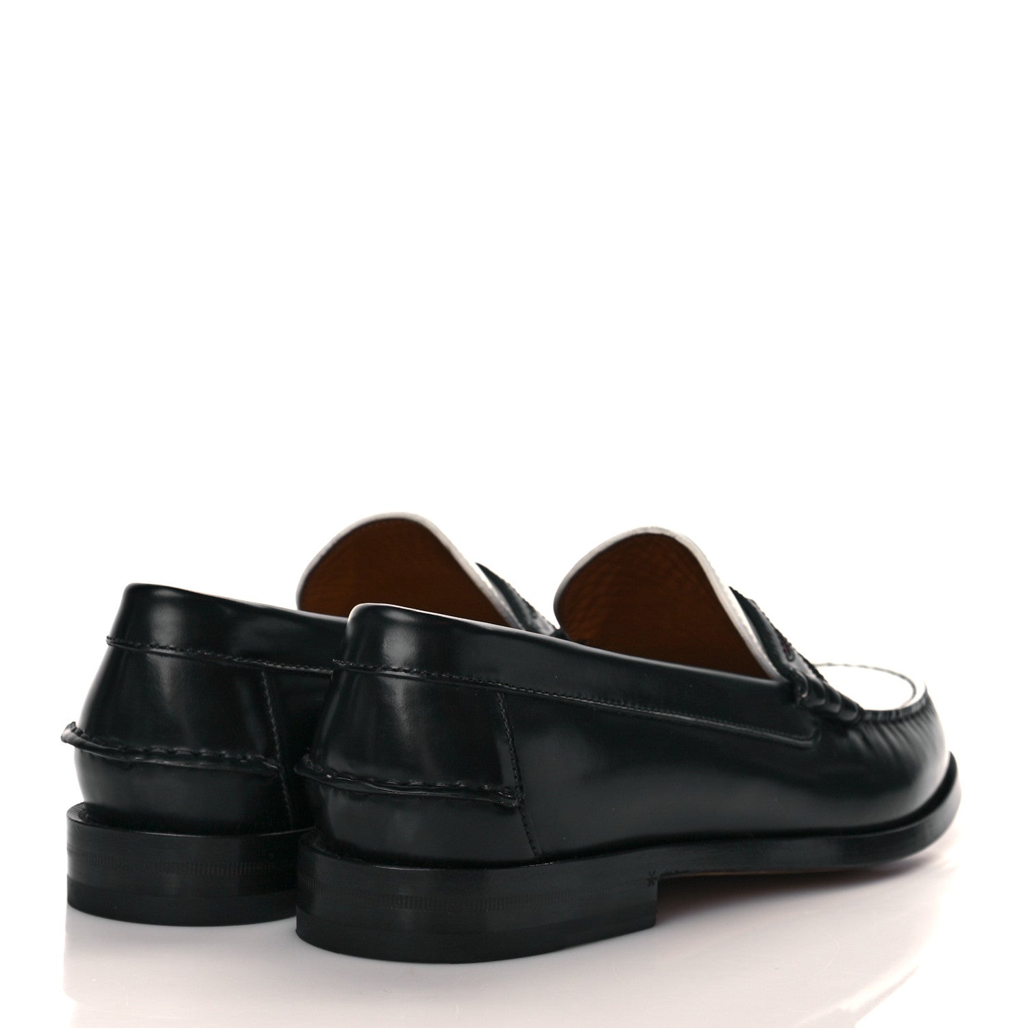 Gucci Calfskin Web Mens Interlocking GG Loafers 10.5 White Black 4 of 8
