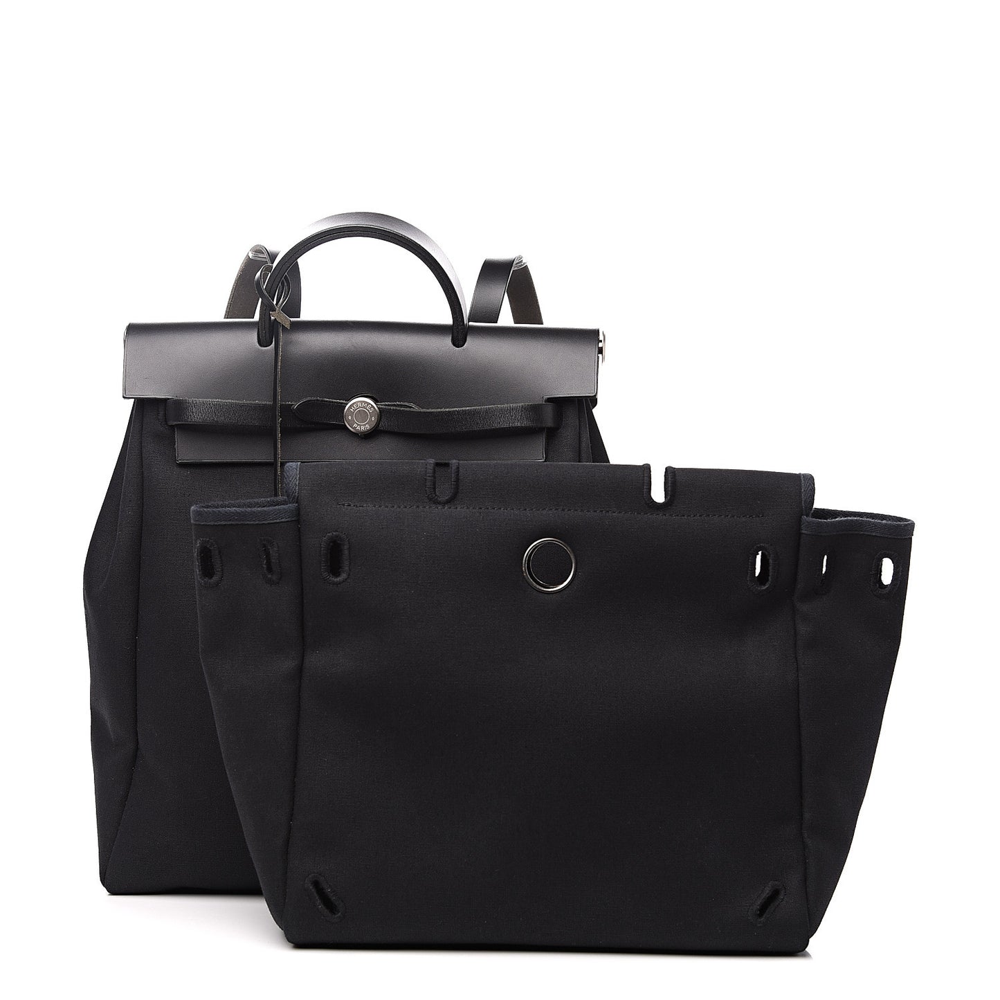 Toile Vache Calfskin Herbag 30 PM Backpack Black