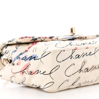 Chanel Nylon Quilted Rue Cambon Camellia Printed Mini Flap White Multicolor 10 of 12