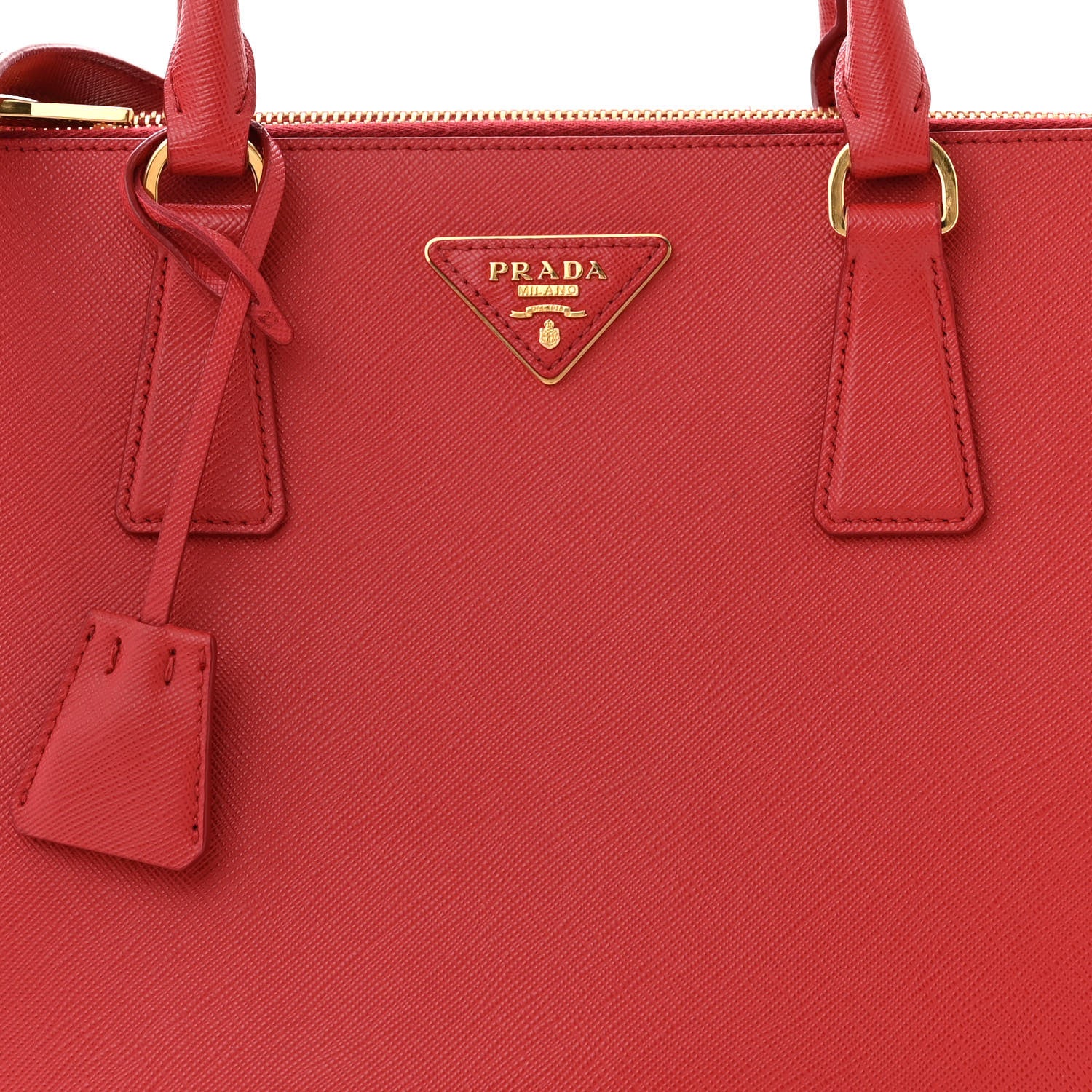 Prada Saffiano Small Galleria Double Zip Tote Fuoco 8 of 15