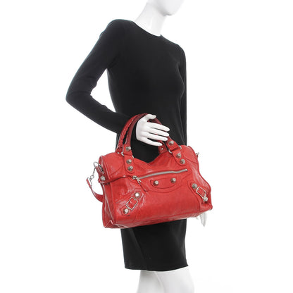 Balenciaga Agneau Giant 21 Silver Hardware City Bag Tomato 3 of 21