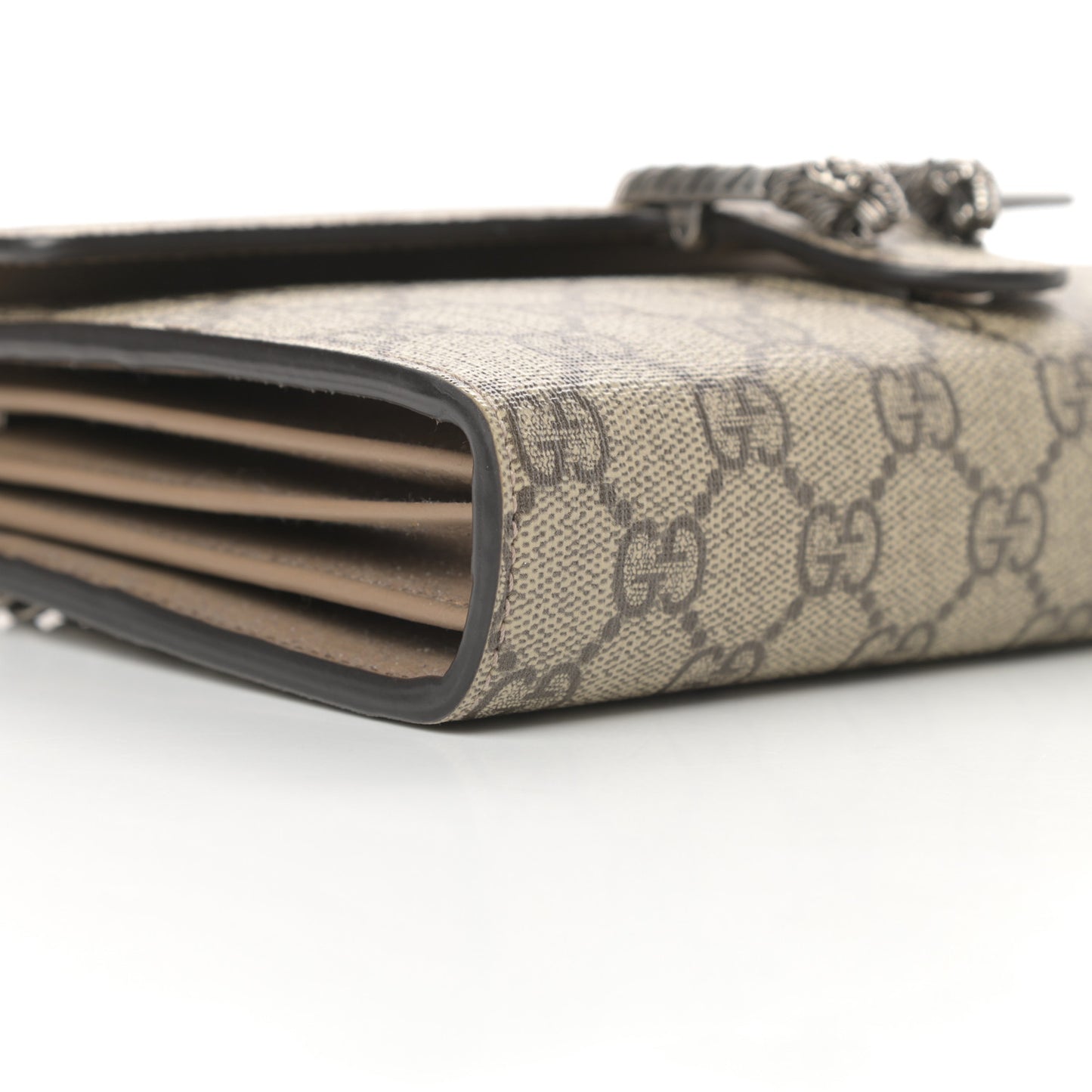GG Supreme Monogram Mini Dionysus Chain Wallet Beige Taupe