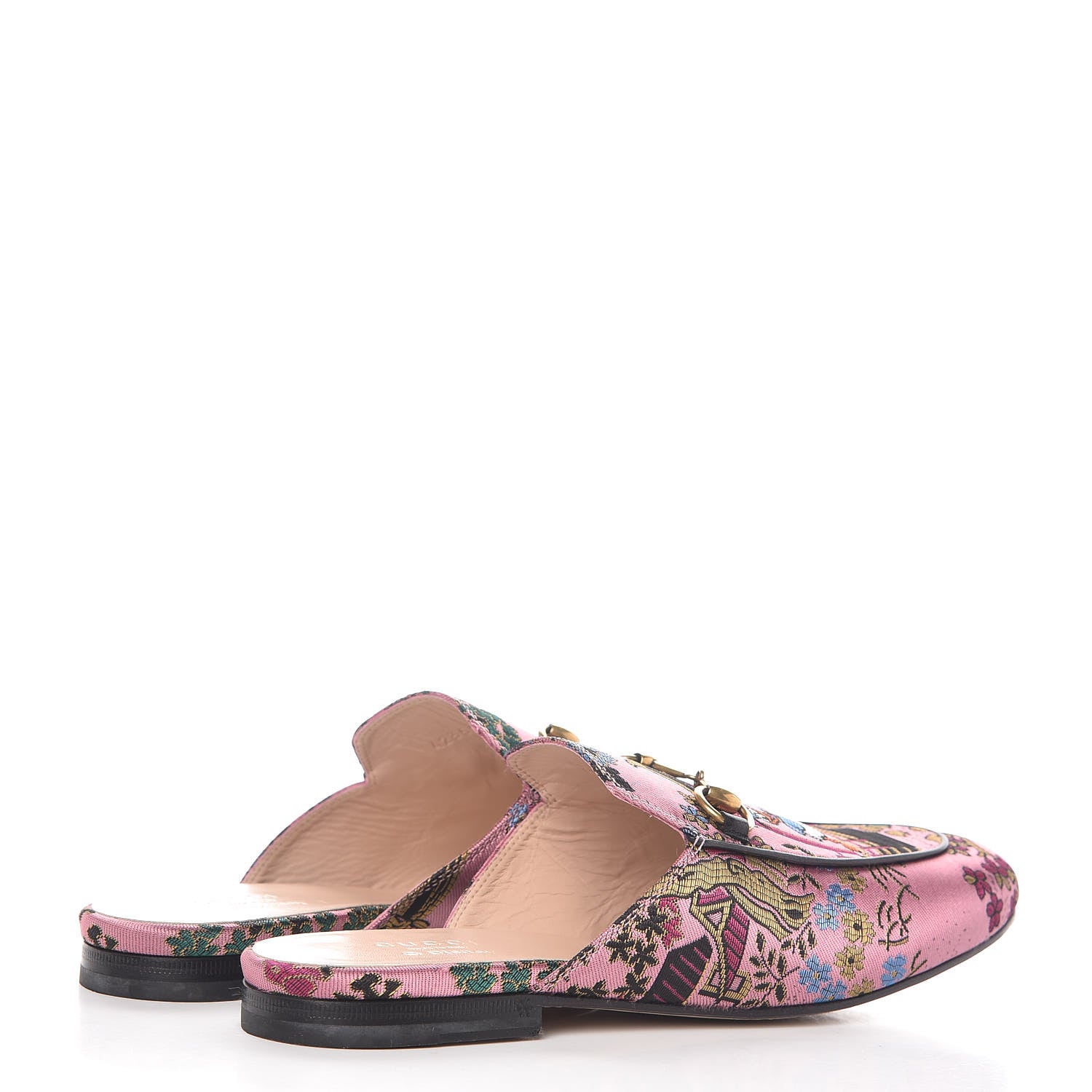 Gucci X DISNEY Jacquard Japanese Donald Duck Womens Princetown Slippers 38 Pink Black 4 of 11