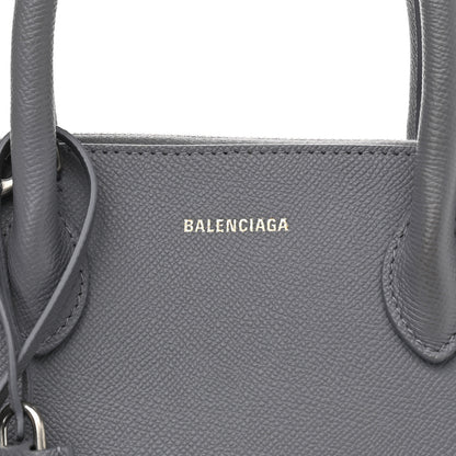 Balenciaga Signature Grained Calfskin Logo S Ville Top Handle Bag Gris Perle Fonce White 7 of 9