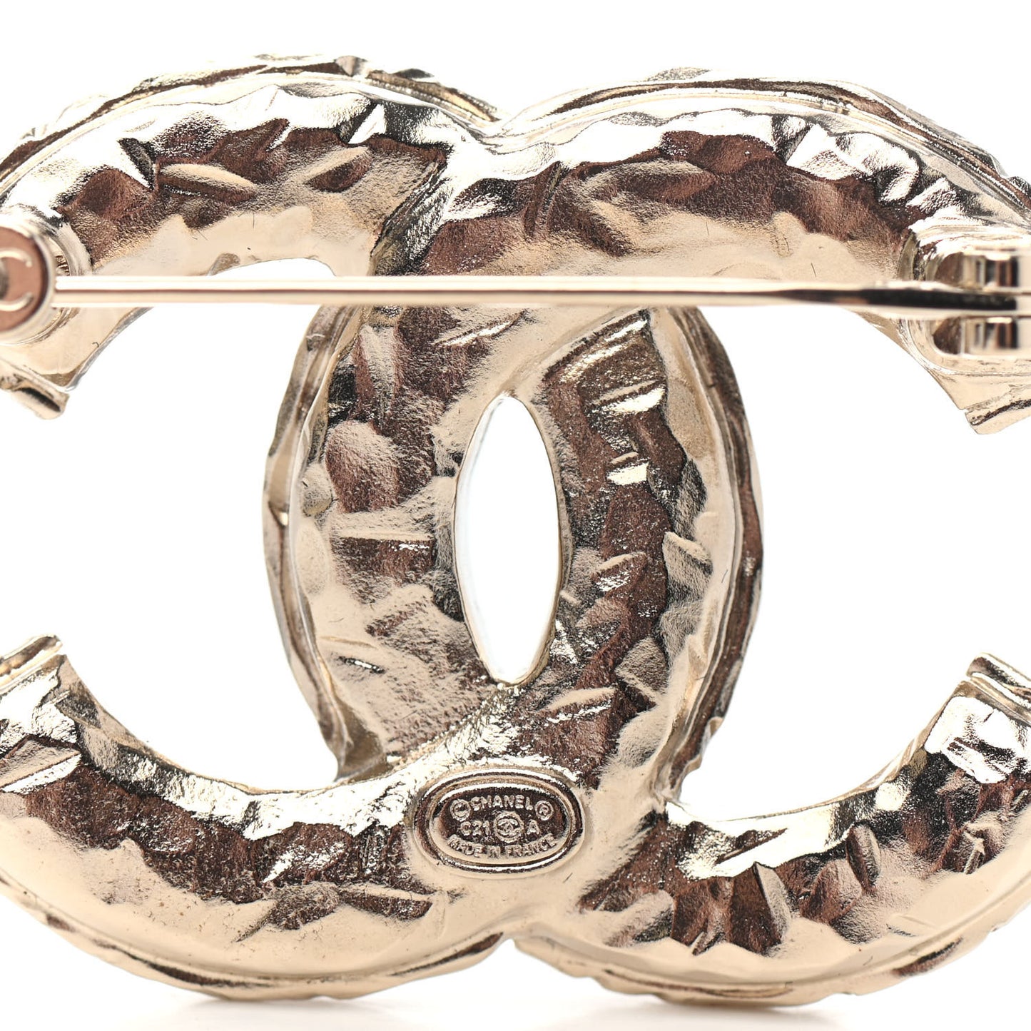 Crystal CC Brooch Light Gold