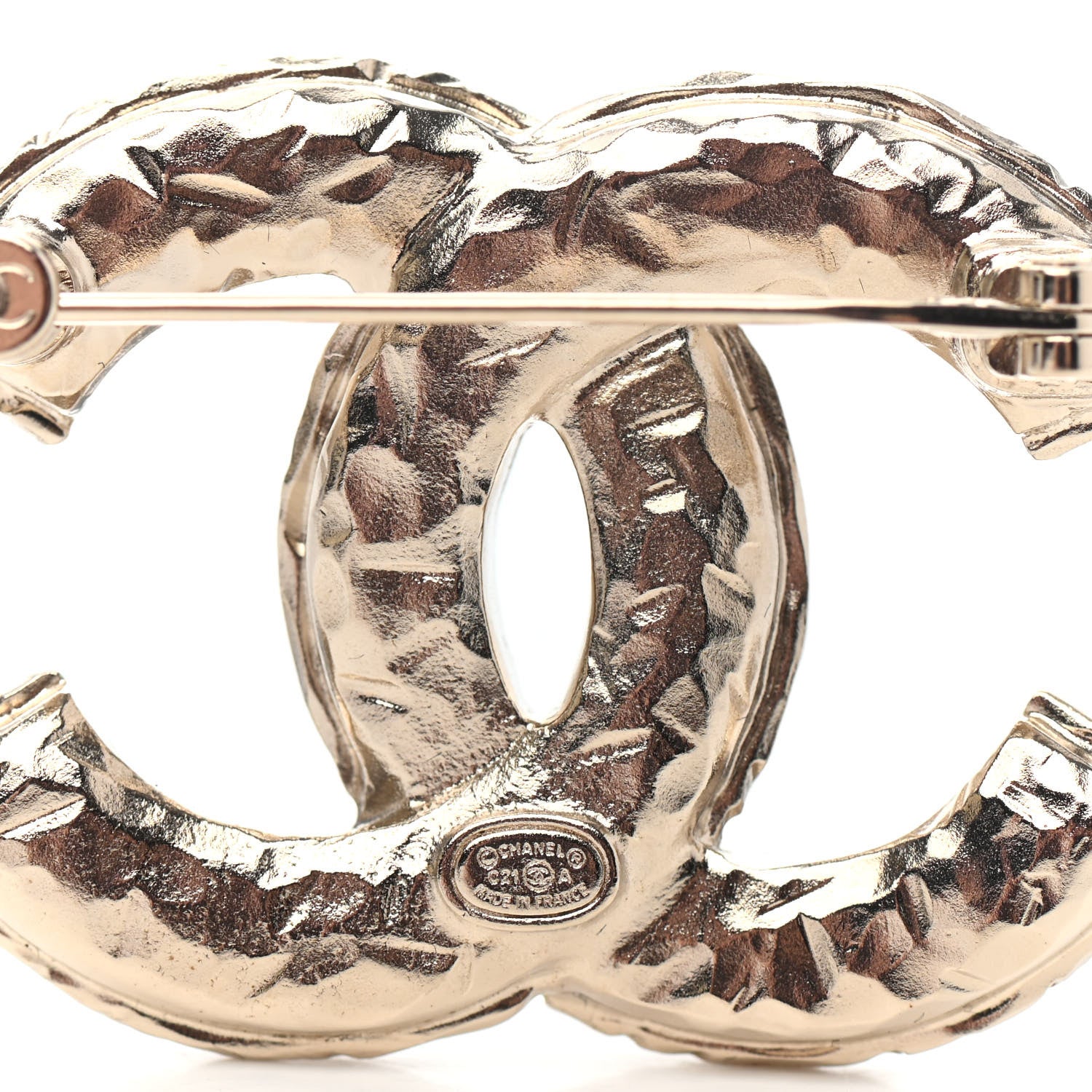 Chanel Crystal CC Brooch Light Gold 3 of 3