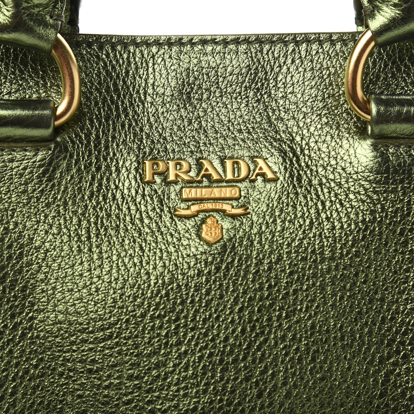 Metallic Vitello Daino Shopping Tote Green
